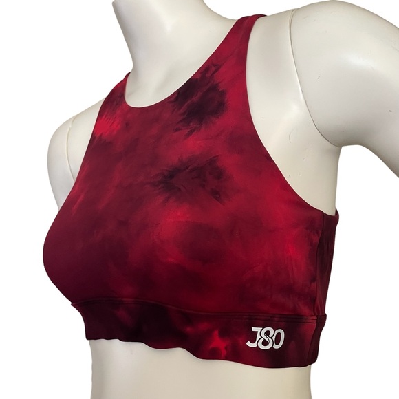 J80 Women's Hybrid Cross Back Removable Pads Sports Bra Red Size “S” - Picture 2 of 11